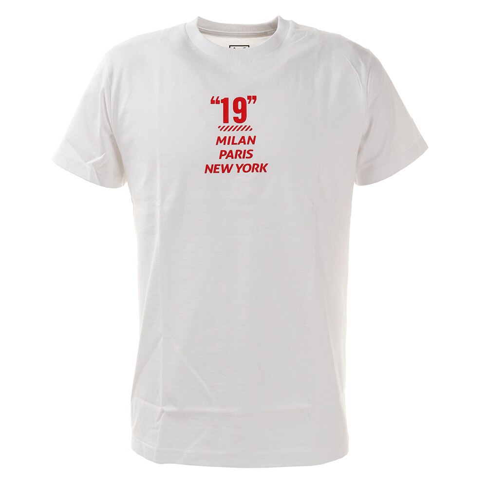  Tシャツ メンズ 19 プリント半袖 871PA0BGI3122WHT