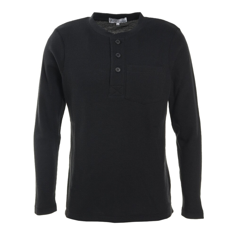 ワッフルヘンリーネックTシャツ 871PA0ES7076BLK オンライン価格