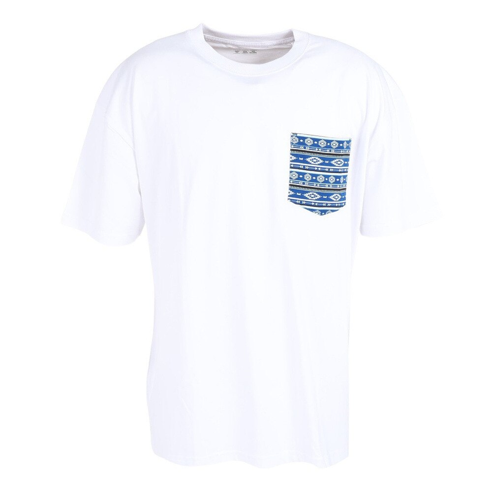  ポケット柄プリントTシャツ 871PA1CD6334WHxBL 半袖