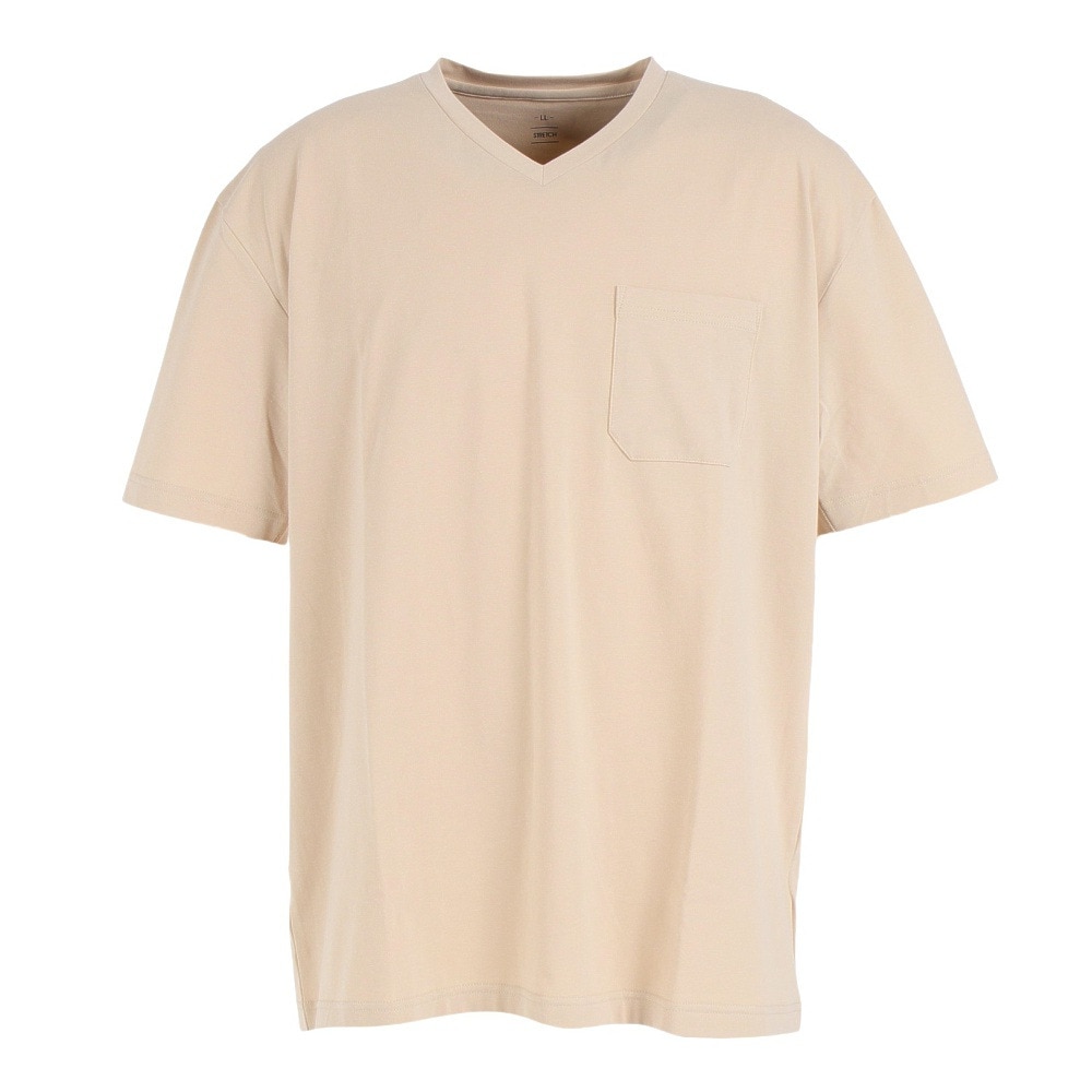  CVC半袖VネックTシャツ 871PA1ES6449BEG