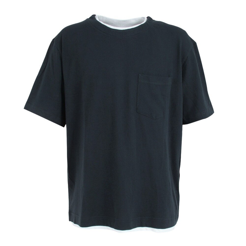  フェイクレイヤードクルーネックTシャツ 871PA1CG6320NVY