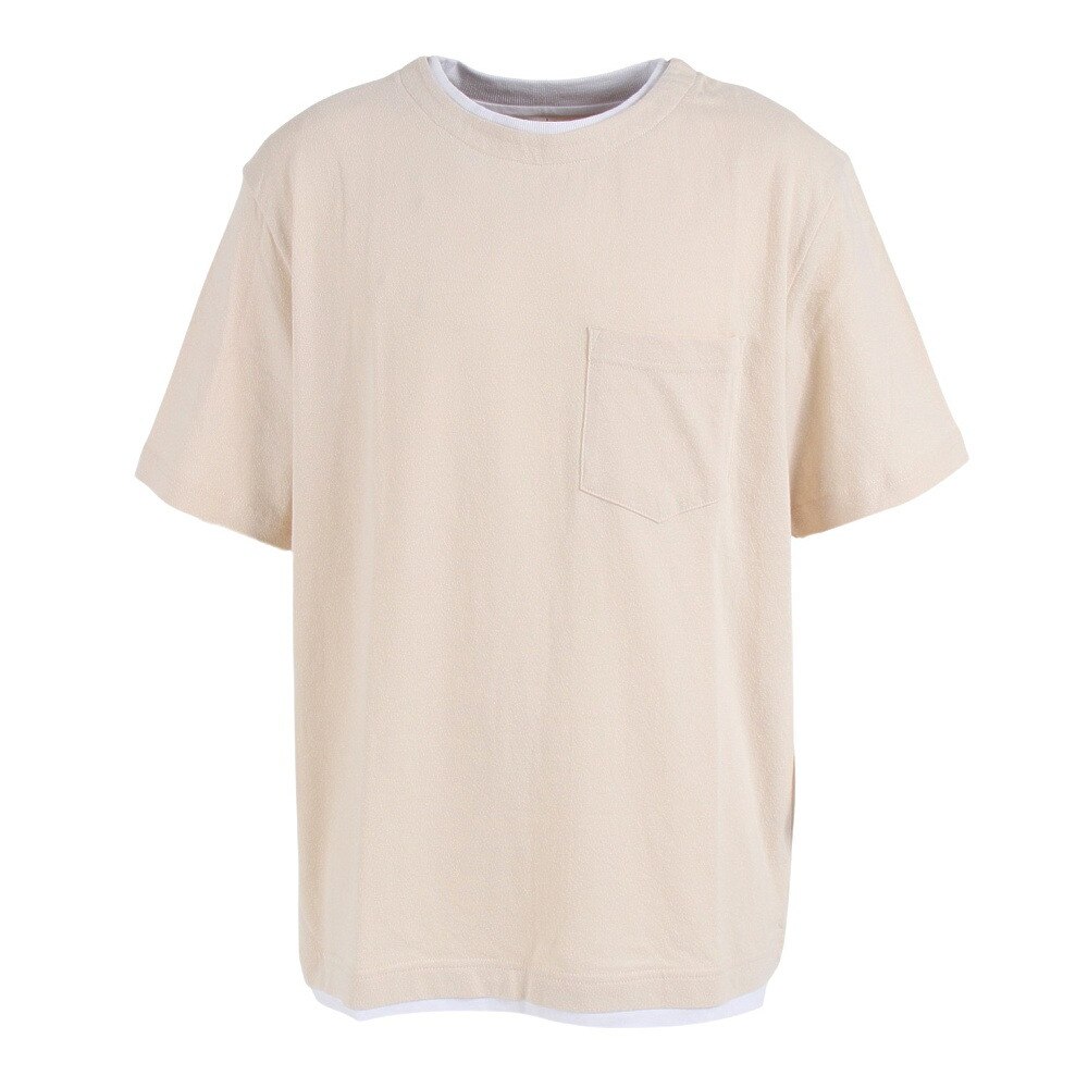  フェイクレイヤードクルーネックTシャツ 871PA1CG6320OWHT