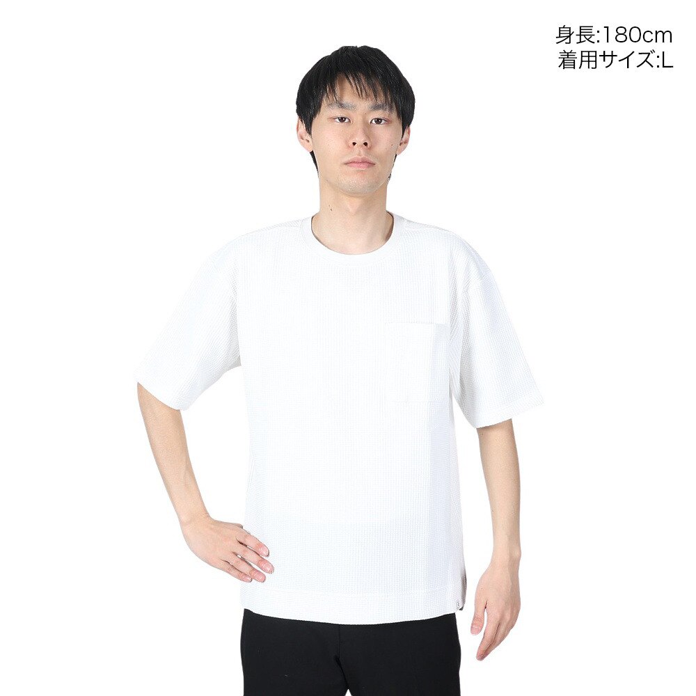 エルケクス（ELKEX）（メンズ）ドライ ワッフル オーバーTシャツ 半袖 EKM2SP4173WHT