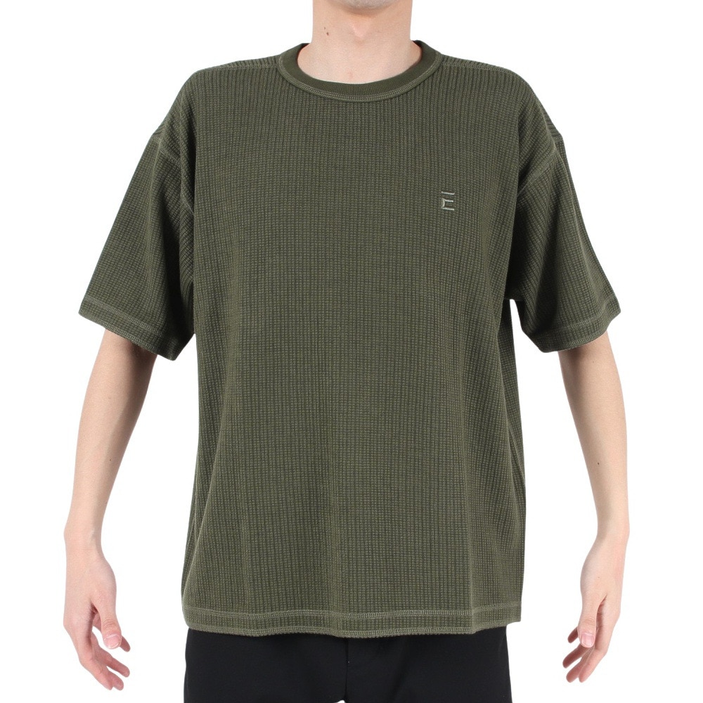 エルケクス（ELKEX）（メンズ）半袖Tシャツ メンズ WAFFLE CREW EKM3S10013 GRN