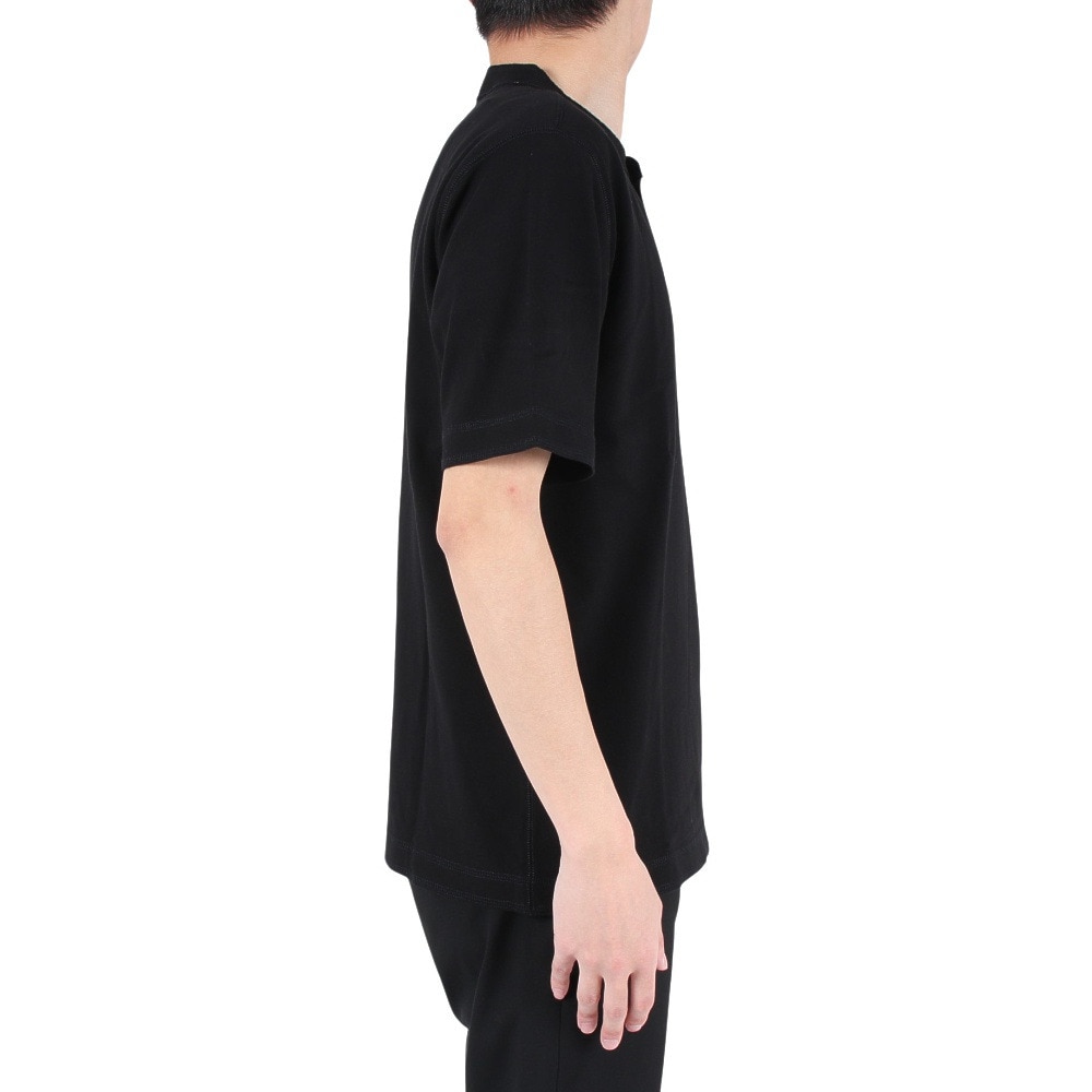 エルケクス（ELKEX）（メンズ）ベーシックヘンリー 半袖Tシャツ EKM3S10006 BLK