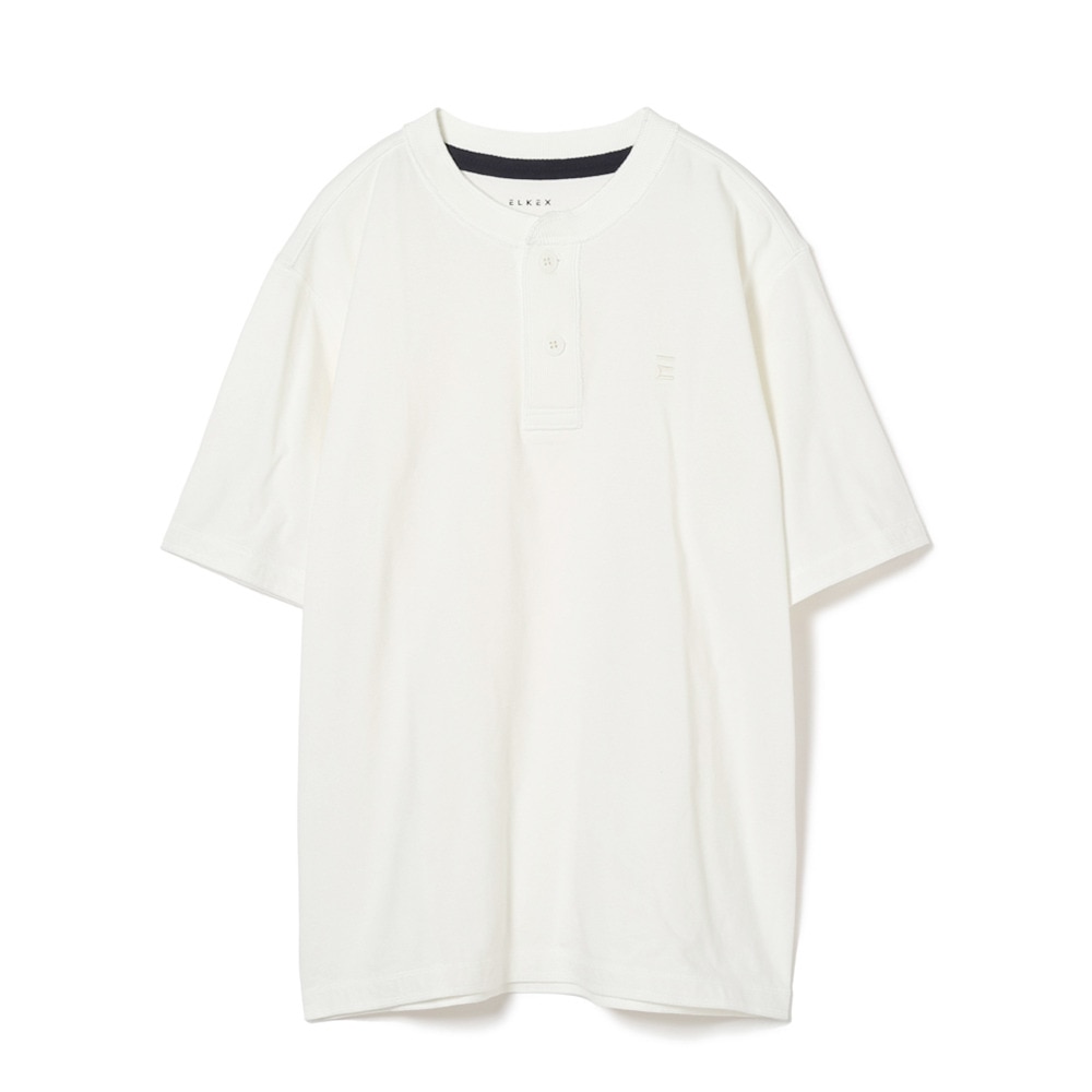エルケクス（ELKEX）（メンズ）ベーシックヘンリー 半袖Tシャツ EKM3S10006 WHT