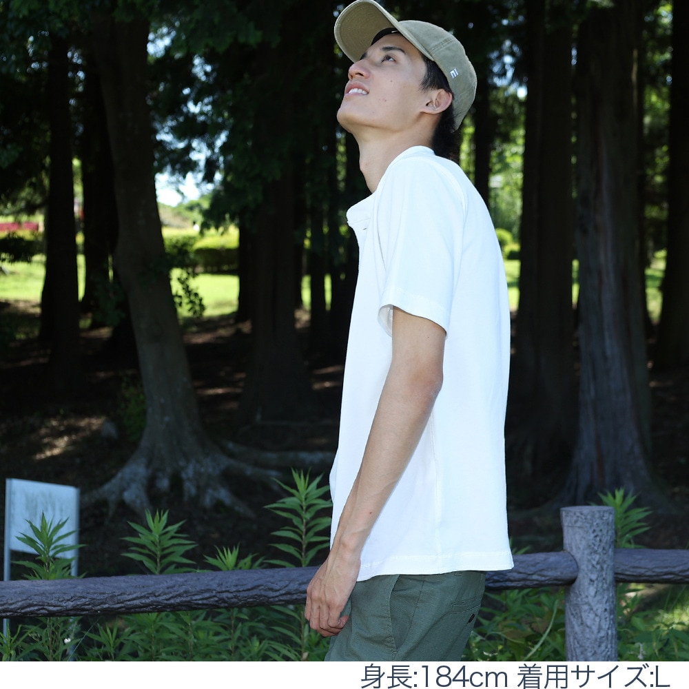 エルケクス（ELKEX）（メンズ）ベーシックヘンリー 半袖Tシャツ EKM3S10006 WHT
