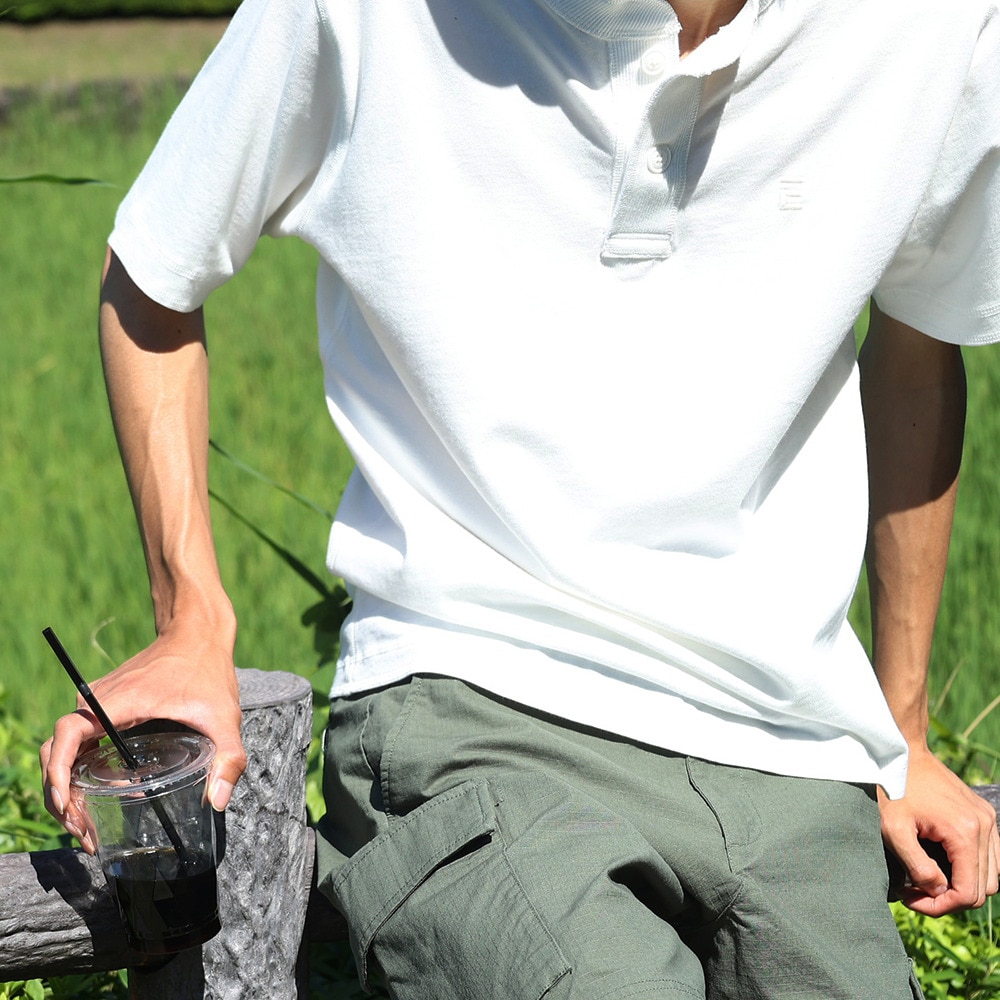 エルケクス（ELKEX）（メンズ）ベーシックヘンリー 半袖Tシャツ EKM3S10006 WHT
