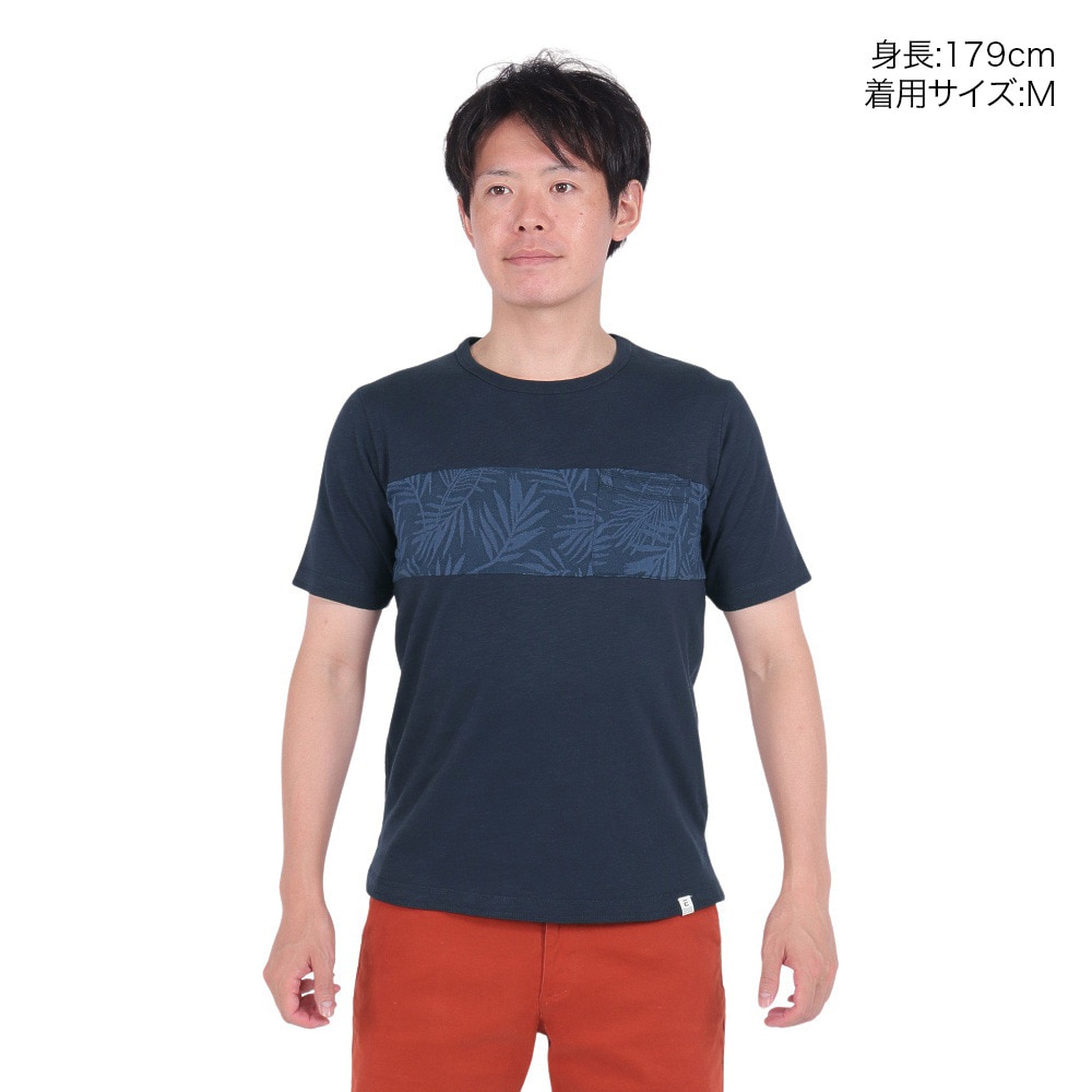 エルケクス（ELKEX）（メンズ）SLAB CREW 半袖Tシャツ EKM3S10007 NVY 綿100%