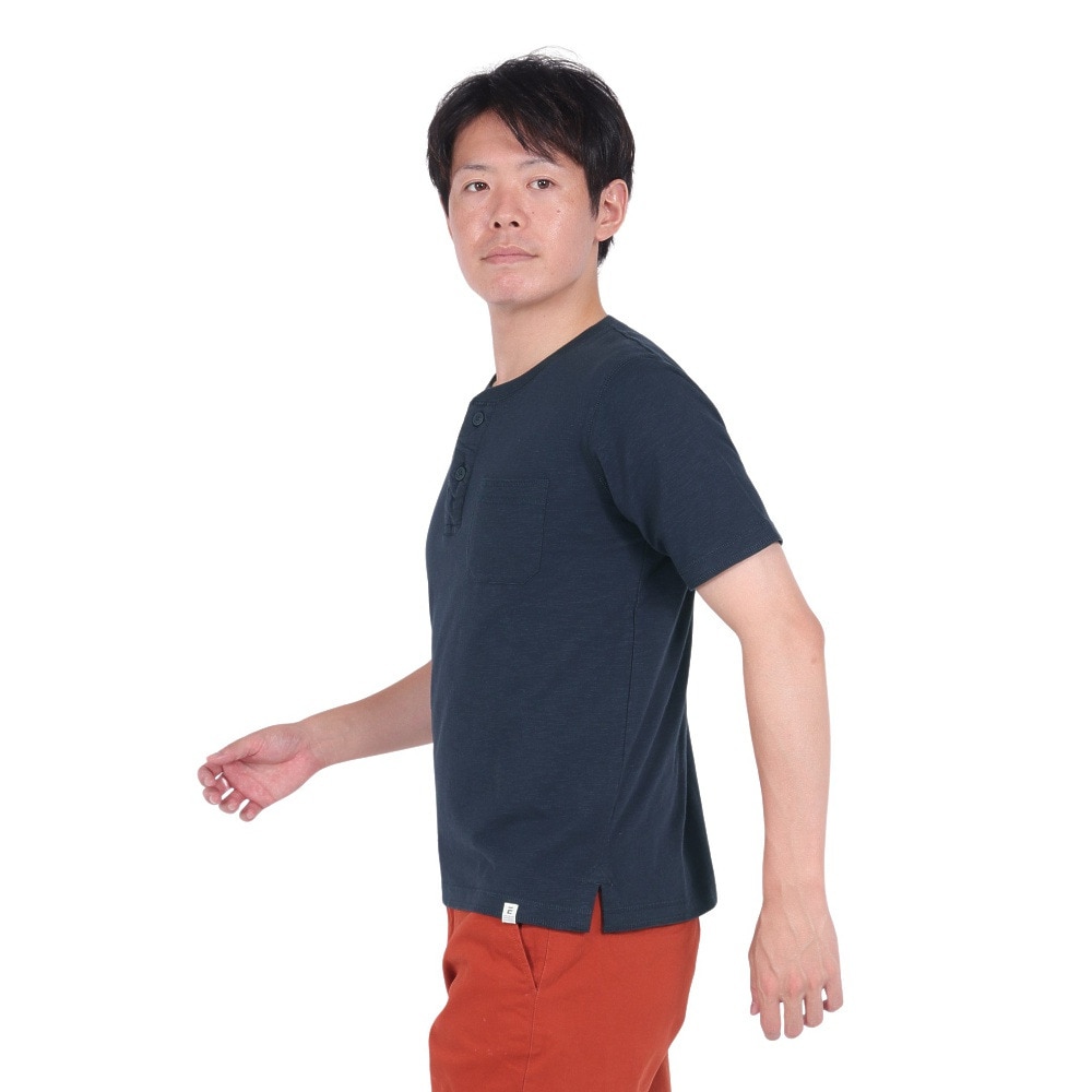 エルケクス（ELKEX）（メンズ）半袖Tシャツ メンズ SLAB HENLEY EKM3S10008 NVY