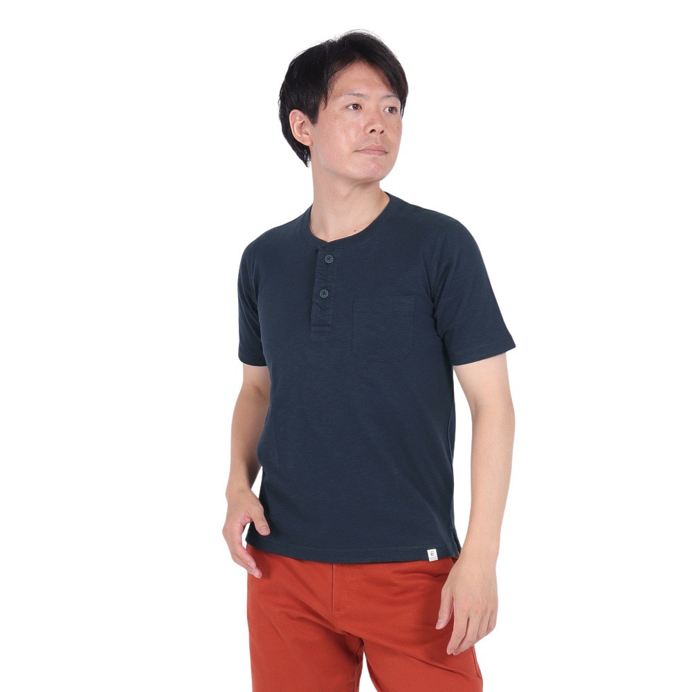 エルケクス（ELKEX）（メンズ）半袖Tシャツ メンズ SLAB HENLEY EKM3S10008 NVY