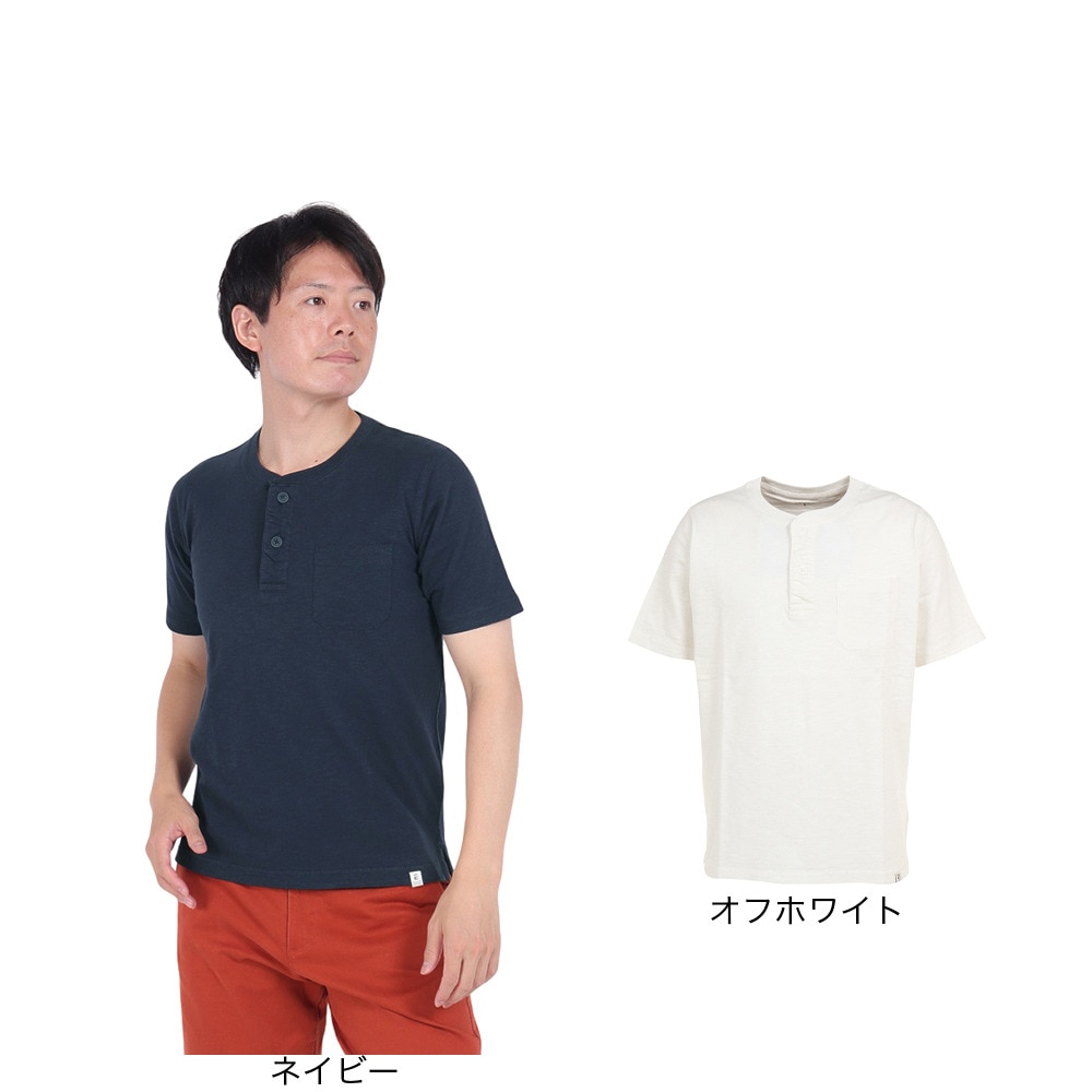 エルケクス（ELKEX）（メンズ）半袖Tシャツ メンズ SLAB HENLEY EKM3S10008 NVY
