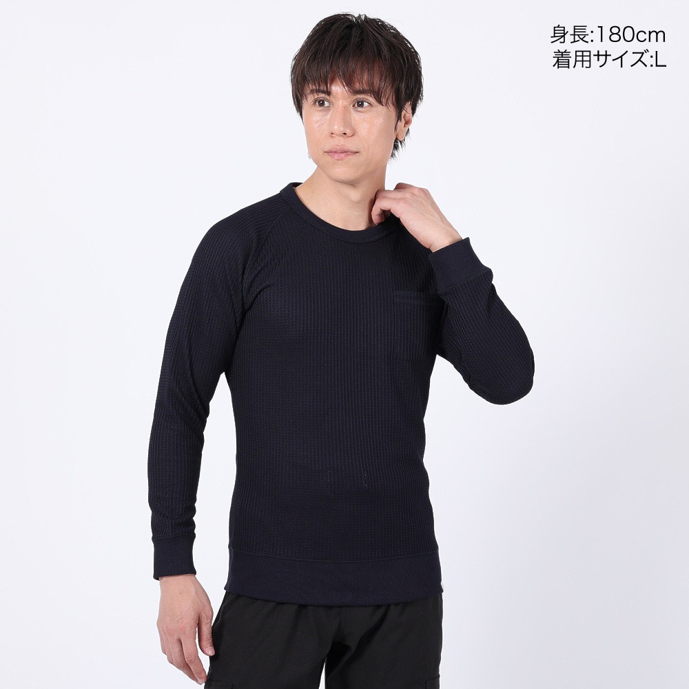 エルケクス（ELKEX）（メンズ）長袖Tシャツ WAFFLE CREW EKM3FA0002 NVY