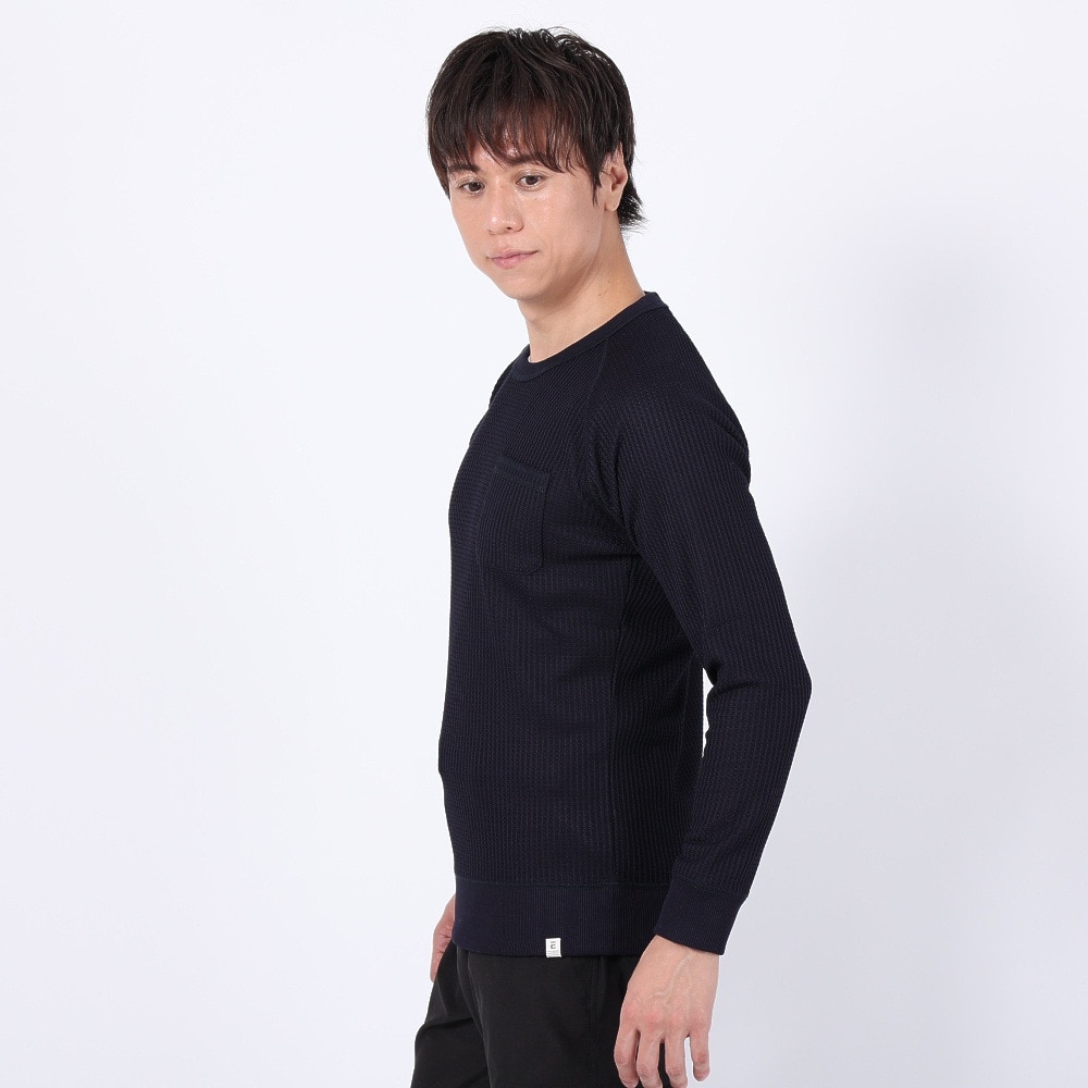 エルケクス（ELKEX）（メンズ）長袖Tシャツ WAFFLE CREW EKM3FA0002 NVY