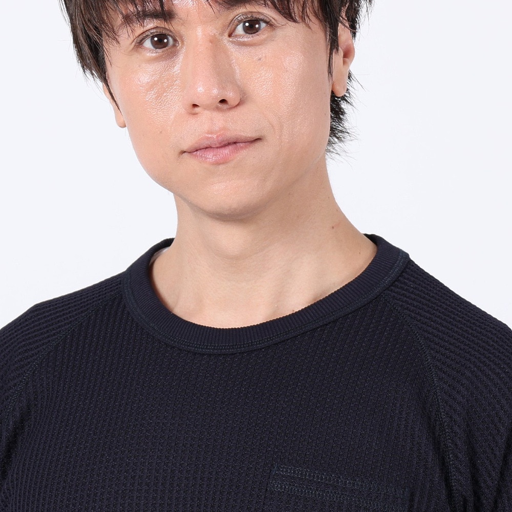 エルケクス（ELKEX）（メンズ）長袖Tシャツ WAFFLE CREW EKM3FA0002 NVY