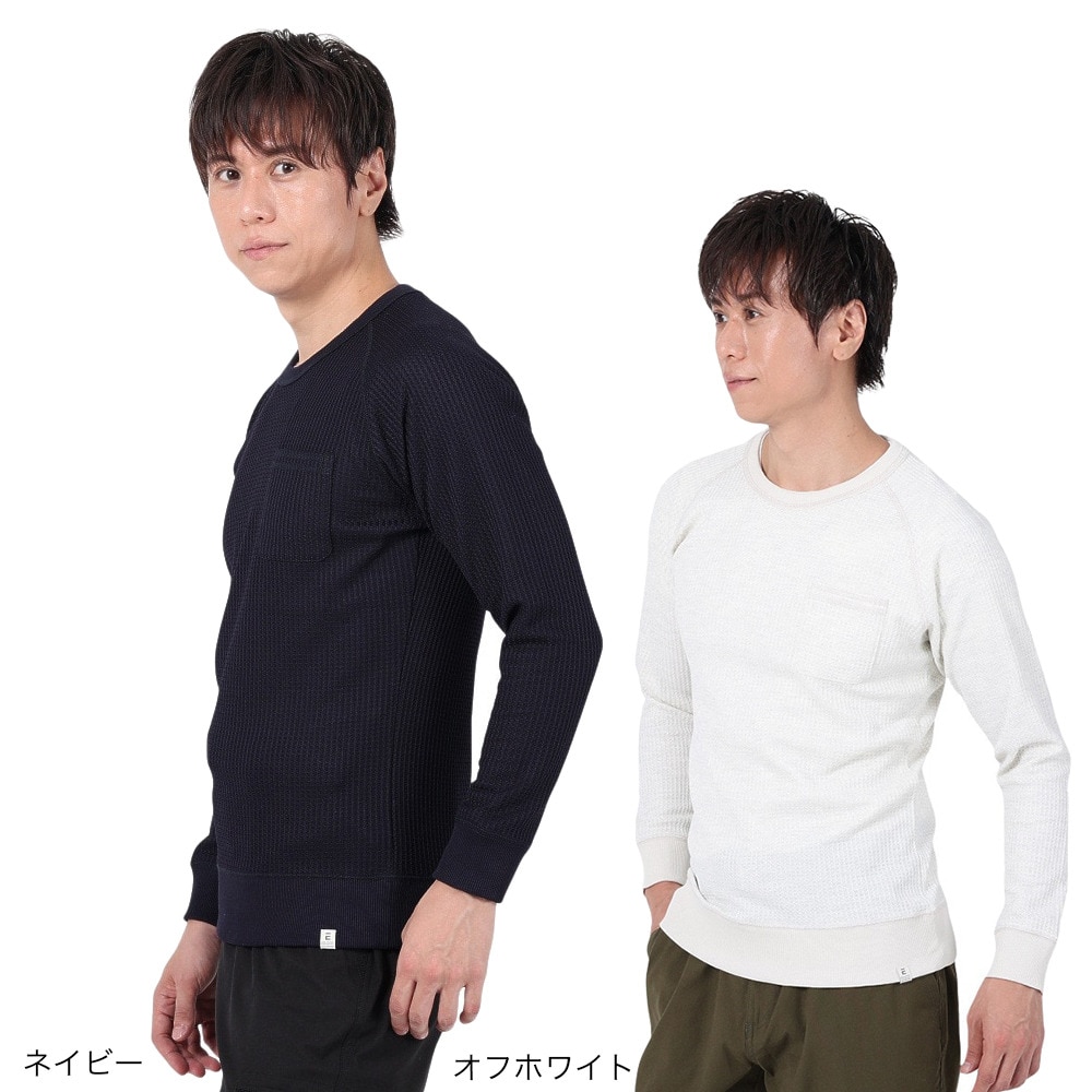 エルケクス（ELKEX）（メンズ）長袖Tシャツ WAFFLE CREW EKM3FA0002 NVY