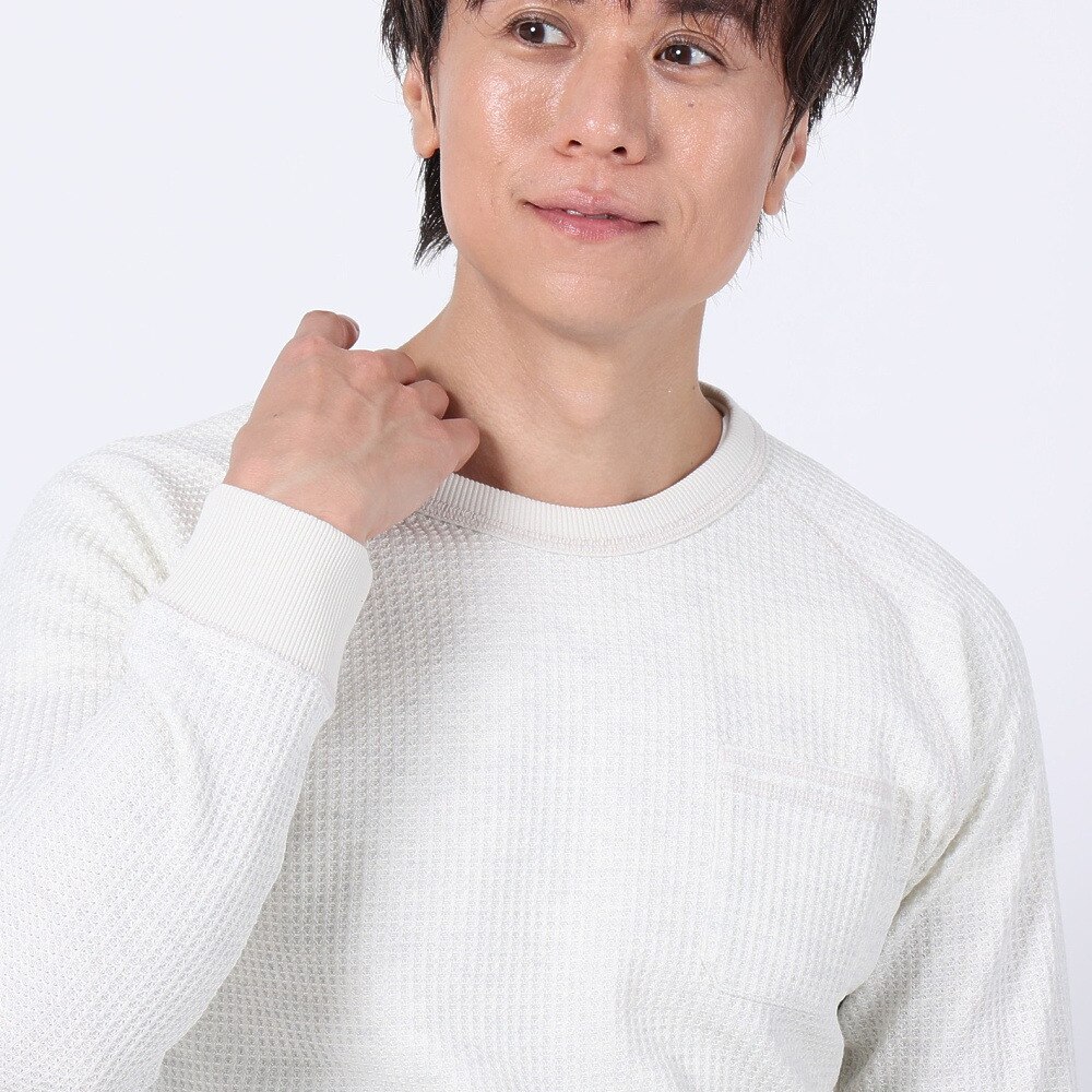 エルケクス（ELKEX）（メンズ）長袖Tシャツ WAFFLE CREW EKM3FA0002 OWHT