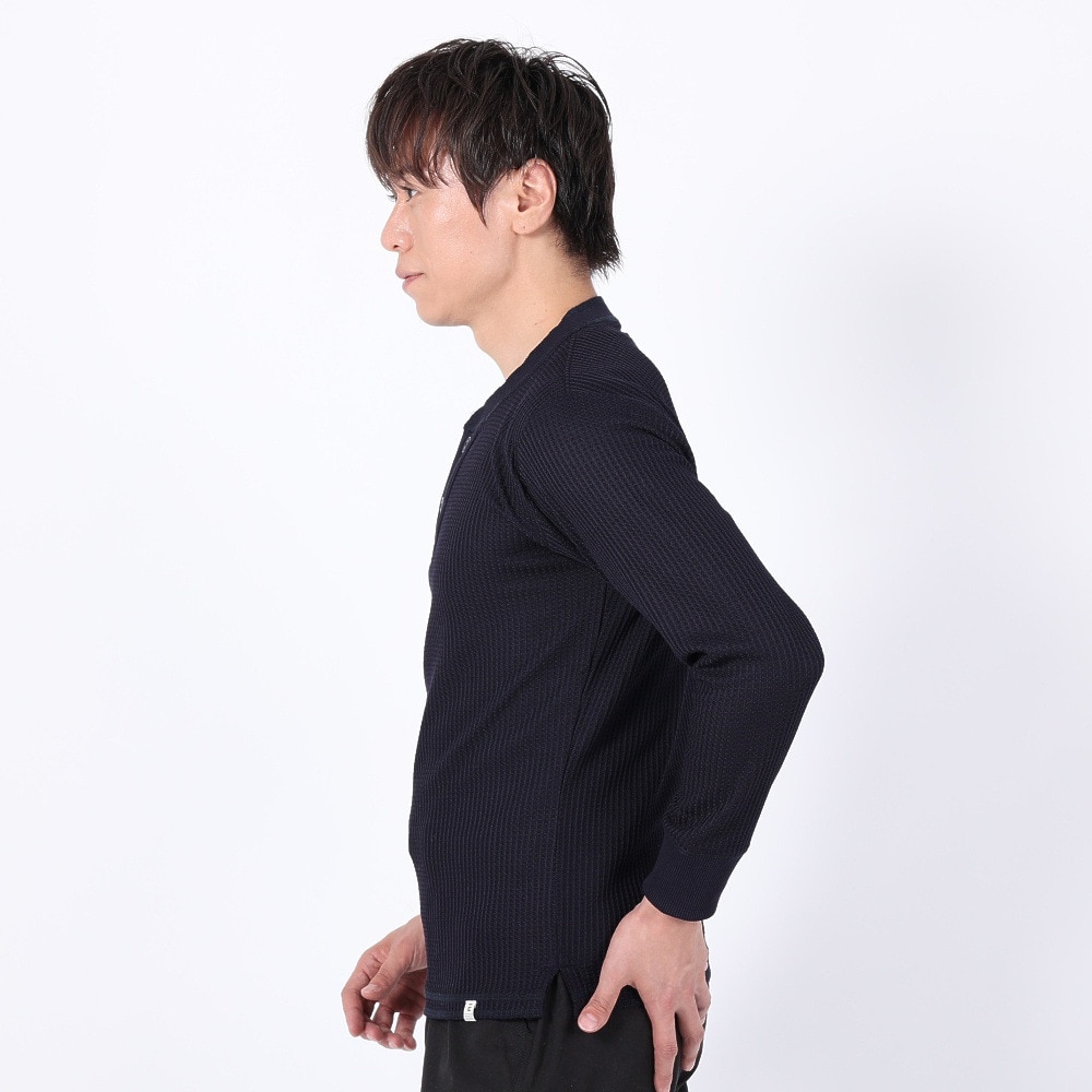 エルケクス（ELKEX）（メンズ）長袖Tシャツ ワッフルヘンリー EKM3FA0003 NVY