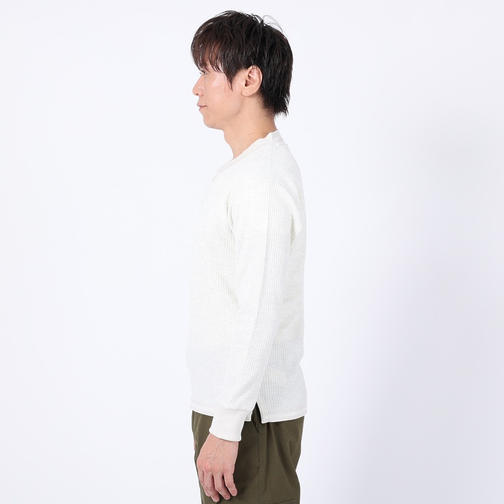 エルケクス（ELKEX）（メンズ）長袖ワッフルヘンリーTシャツ EKM3FA0003 OWHT