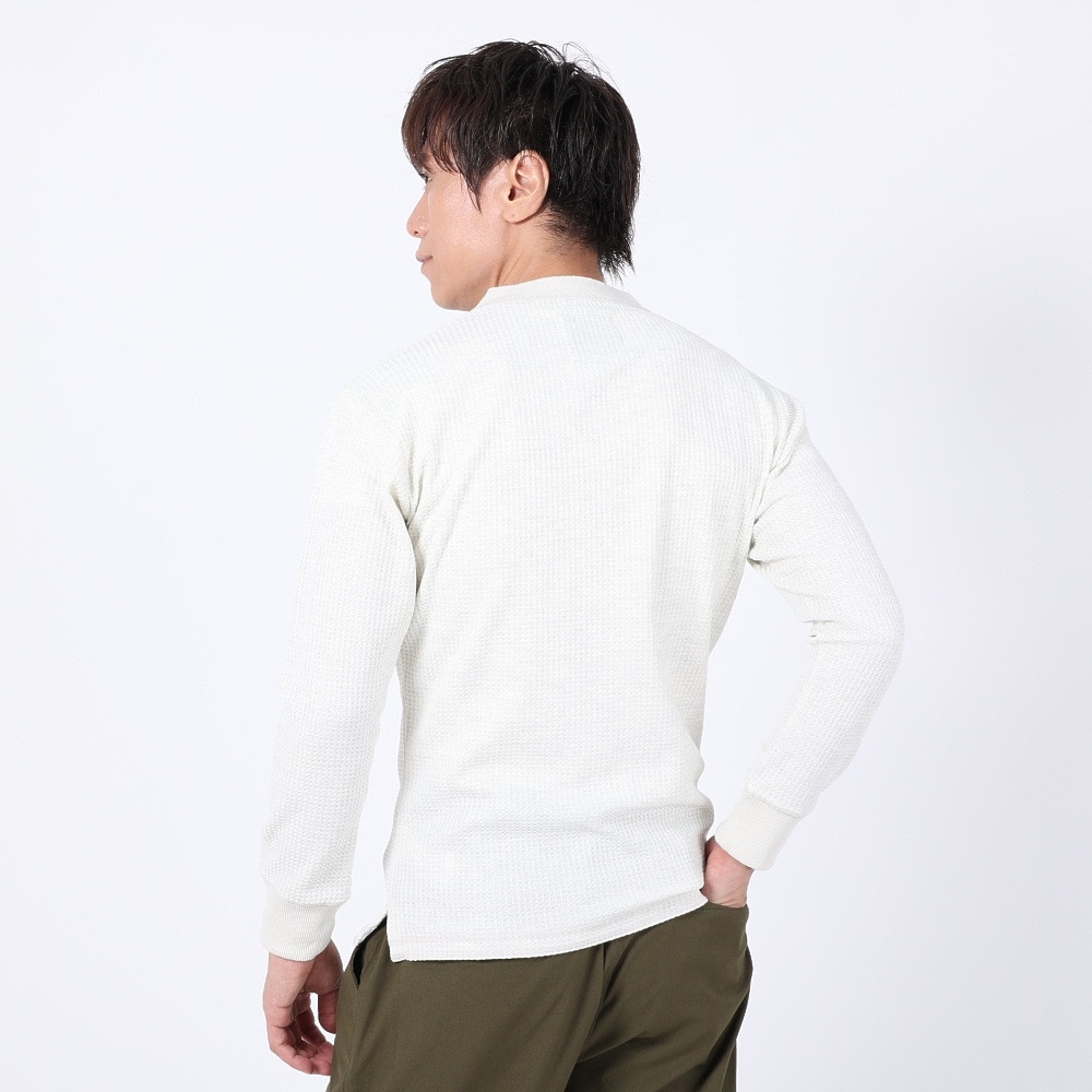 エルケクス（ELKEX）（メンズ）長袖ワッフルヘンリーTシャツ EKM3FA0003 OWHT