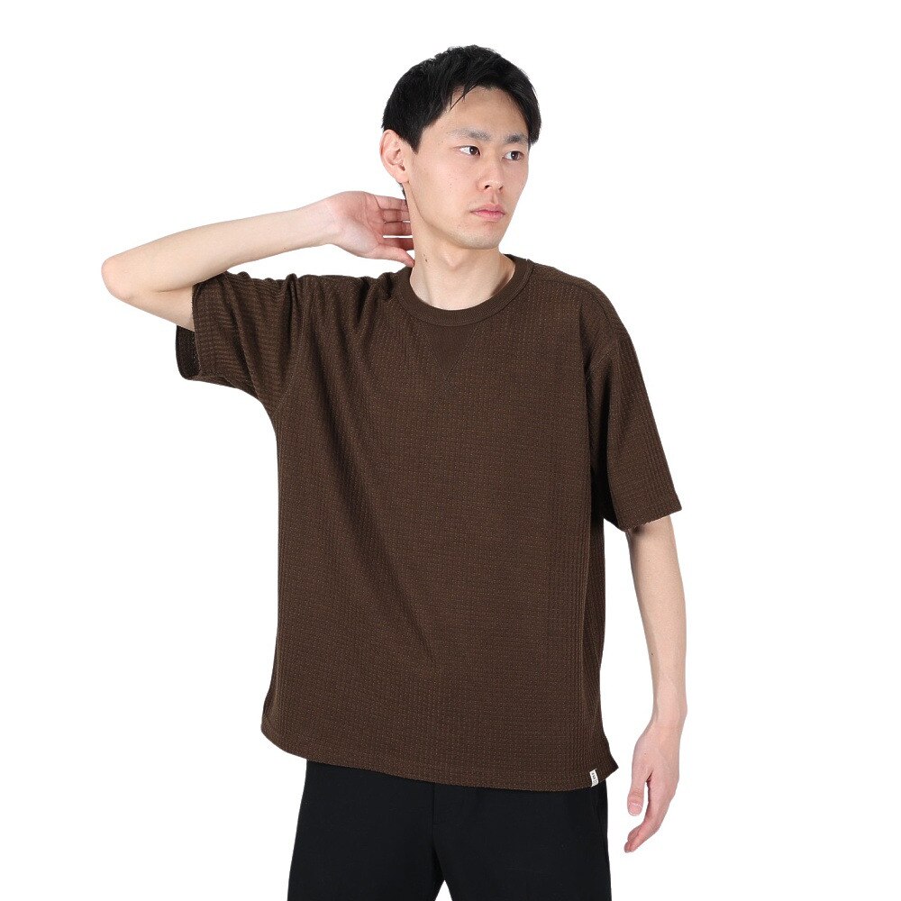 エルケクス（ELKEX）（メンズ）BIG WAFLE CREW 半袖Tシャツ EKM4S10005 BRN