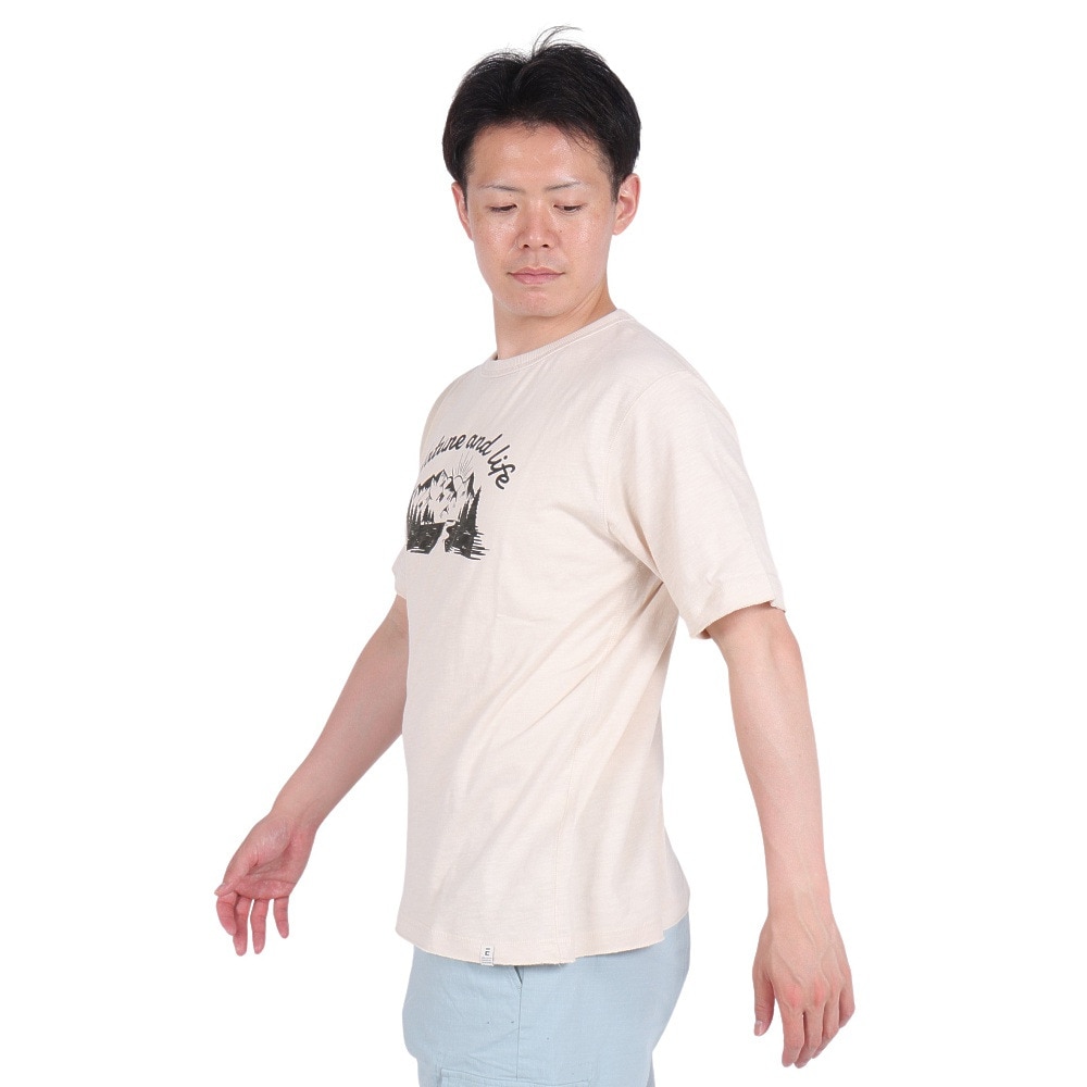 エルケクス（ELKEX）（メンズ）クルーネック半袖Tシャツ NATURE&LIFE EKM4S10013 BEG