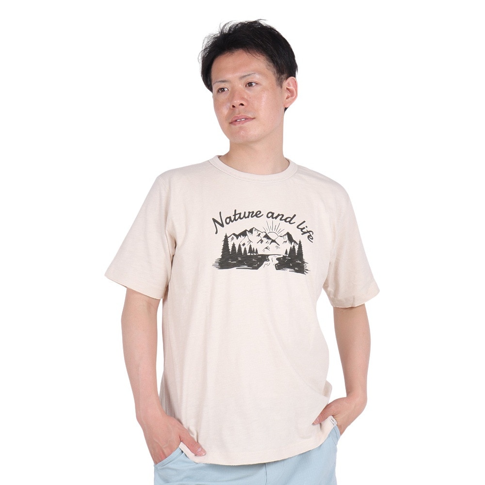 エルケクス（ELKEX）（メンズ）クルーネック半袖Tシャツ NATURE&LIFE EKM4S10013 BEG