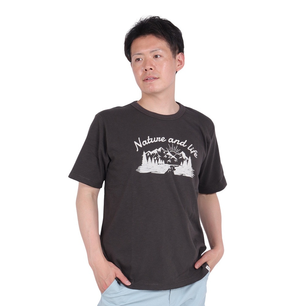 エルケクス（ELKEX）（メンズ）クルーネック半袖Tシャツ NATURE&LIFE EKM4S10013 DGRY