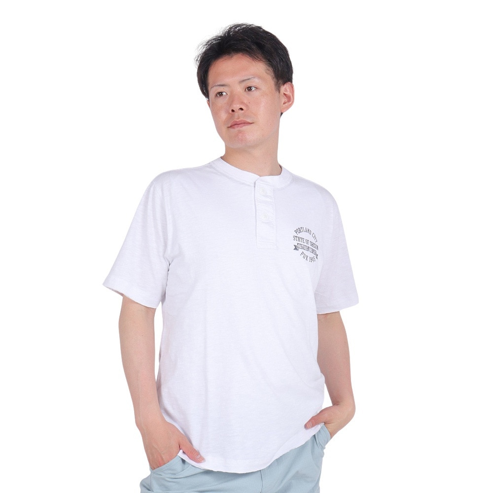 エルケクス（ELKEX）（メンズ）ヘンリー PDX 1945 半袖Tシャツ EKM4S10014 WHT