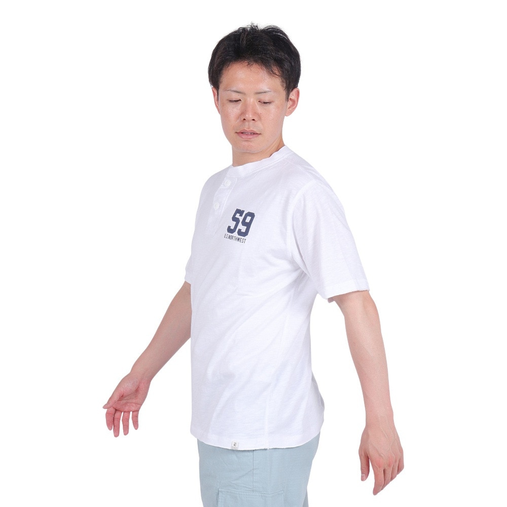 エルケクス（ELKEX）（メンズ）ヘンリー 59 U.S.N.W 半袖Tシャツ EKM4S10015 WHT