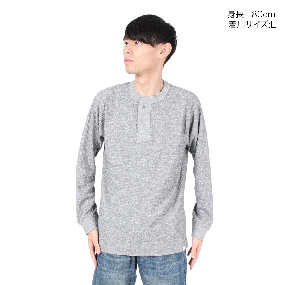 エルケクス（ELKEX）（メンズ）WAFFLE HENREY 長袖Tシャツ EKM4FA0001 MGRY