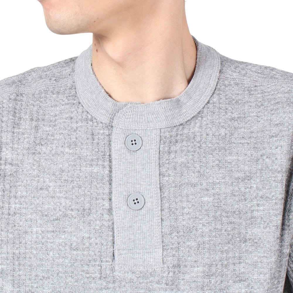 エルケクス（ELKEX）（メンズ）WAFFLE HENREY 長袖Tシャツ EKM4FA0001 MGRY