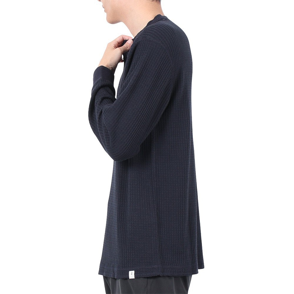 エルケクス（ELKEX）（メンズ）WAFFLE HENREY 長袖シャツ EKM4FA0001 NVY