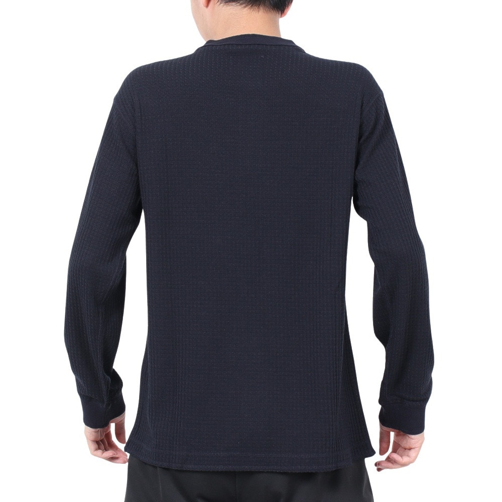 エルケクス（ELKEX）（メンズ）WAFFLE HENREY 長袖シャツ EKM4FA0001 NVY