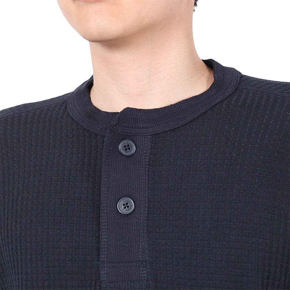 エルケクス（ELKEX）（メンズ）WAFFLE HENREY 長袖シャツ EKM4FA0001 NVY