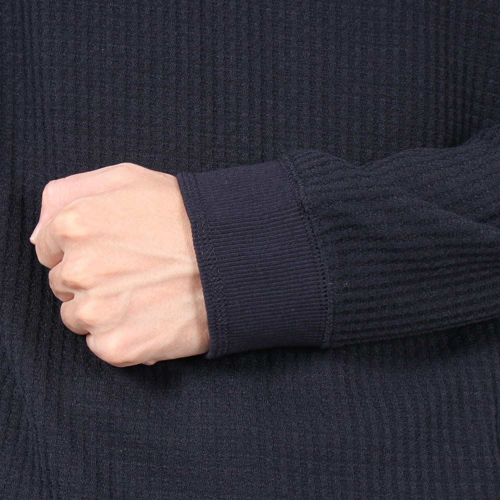 エルケクス（ELKEX）（メンズ）WAFFLE HENREY 長袖シャツ EKM4FA0001 NVY