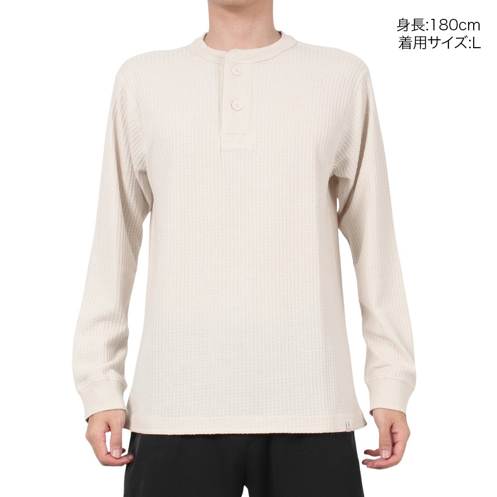 エルケクス（ELKEX）（メンズ）WAFFLE HENREY 長袖シャツ EKM4FA0001 OWHT