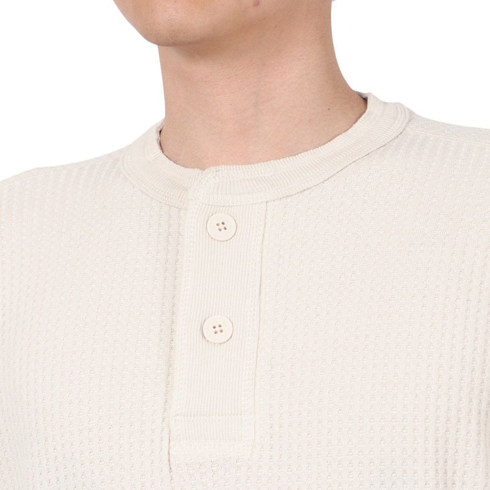 エルケクス（ELKEX）（メンズ）WAFFLE HENREY 長袖シャツ EKM4FA0001 OWHT