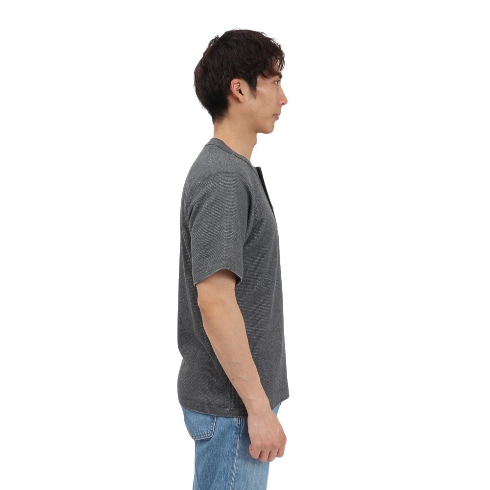 エルケクス（ELKEX）（メンズ）半袖 ワッフル HENLEY Tシャツ EKM5S10018 CGRY