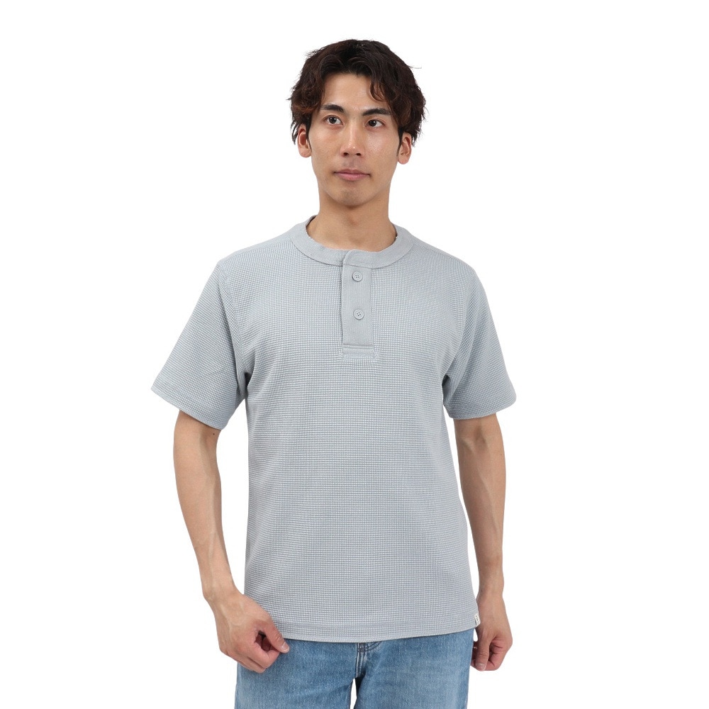 エルケクス（ELKEX）（メンズ）半袖 ワッフル HENLEY Tシャツ EKM5S10018 GRY