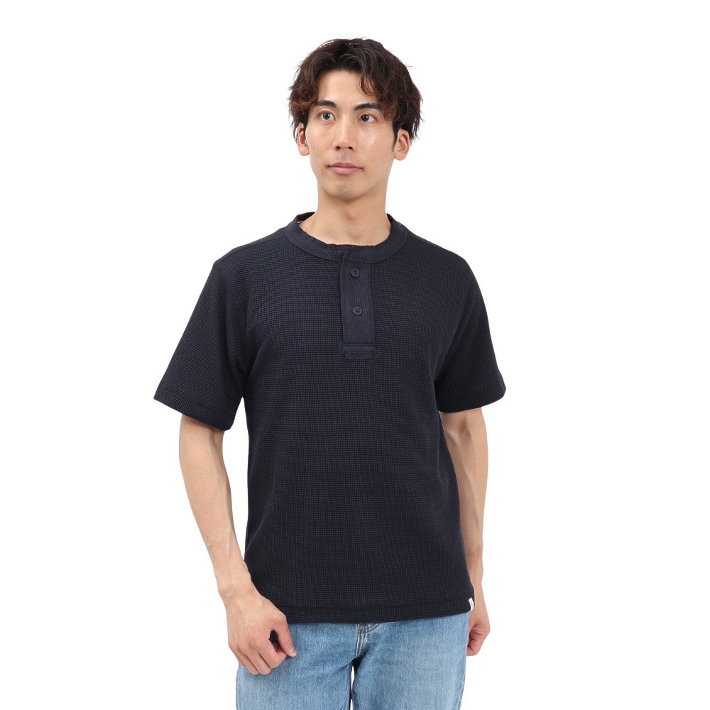 エルケクス（ELKEX）（メンズ）半袖 ワッフル HENLEY Tシャツ EKM5S10018 NVY