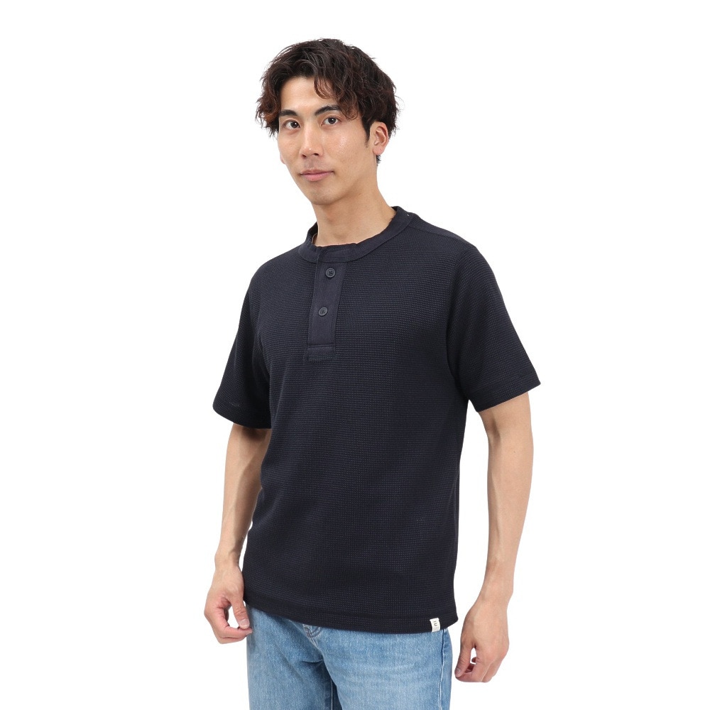 エルケクス（ELKEX）（メンズ）半袖 ワッフル HENLEY Tシャツ EKM5S10018 NVY