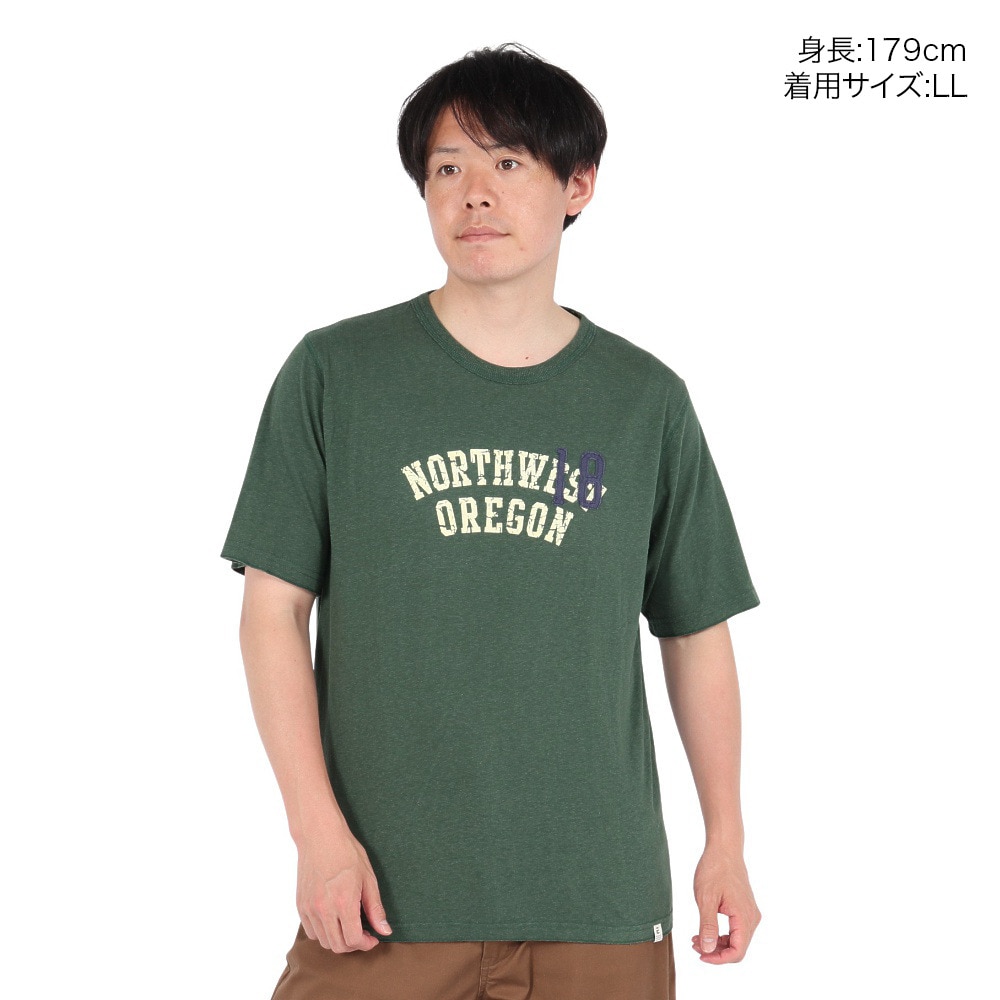 エルケクス（ELKEX）（メンズ）半袖Tシャツ CR NW OREGON 18 EKM5S10023 DGRN