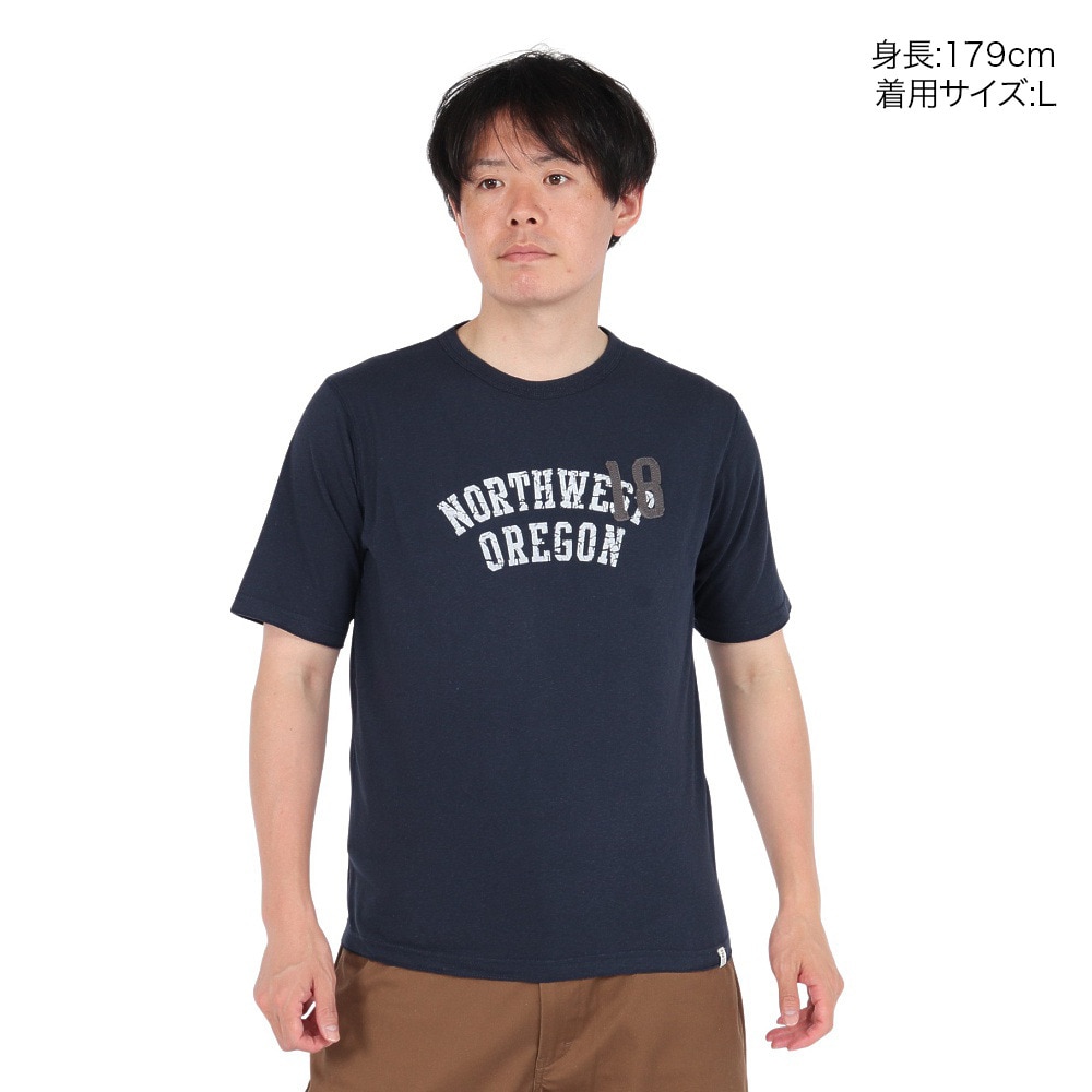 エルケクス（ELKEX）（メンズ）半袖Tシャツ CR NW OREGON 18 EKM5S10023 NVY