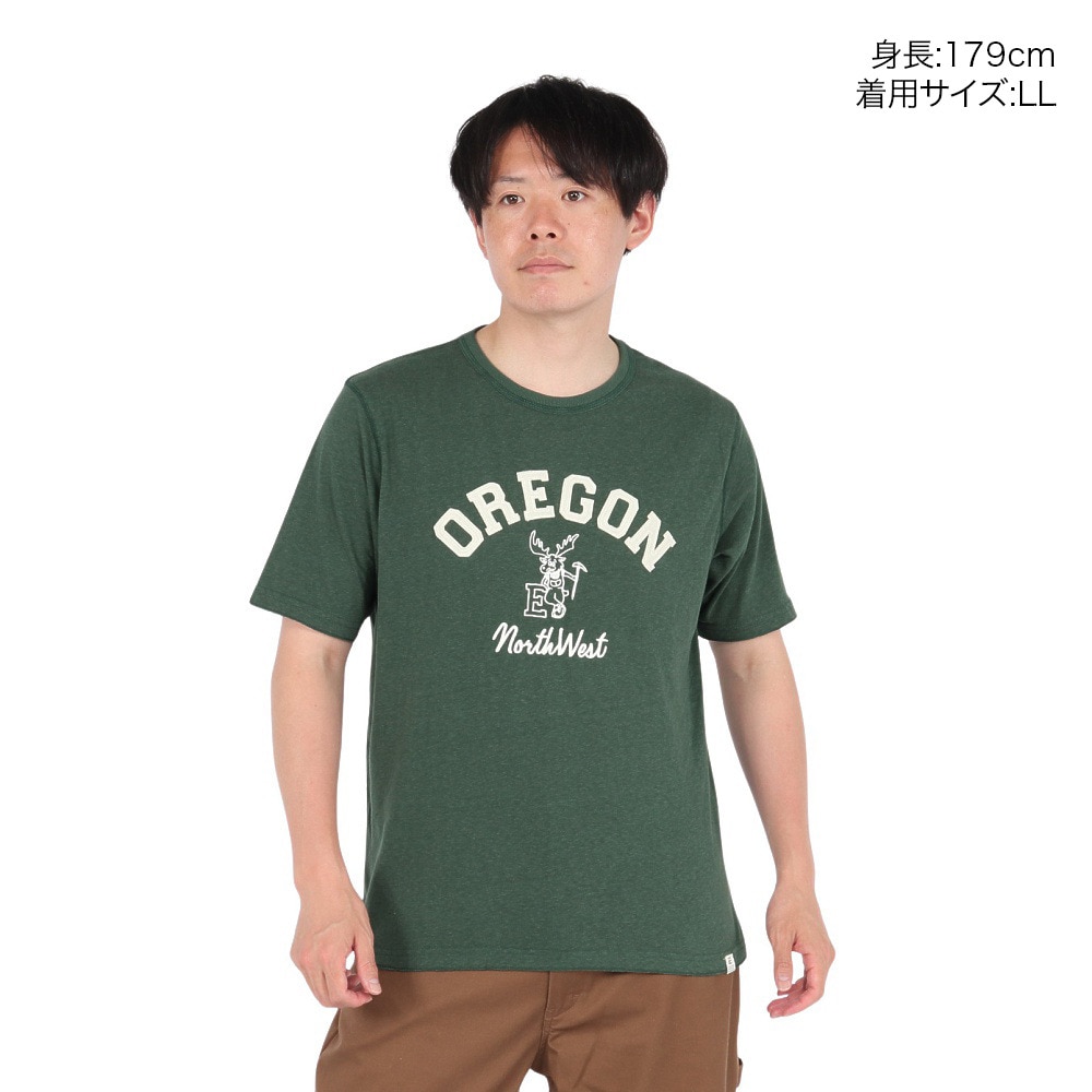 エルケクス（ELKEX）（メンズ）半袖Tシャツ CREW ELK mascot EKM5S10026 DGRN