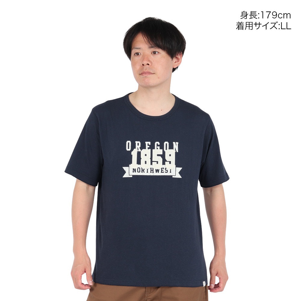 エルケクス（ELKEX）（メンズ）半袖Tシャツ CREW 1859 ribon EKM5S10027 NVY