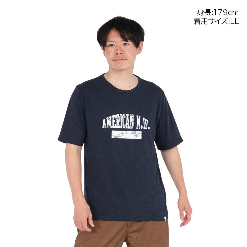 エルケクス（ELKEX）（メンズ）半袖Tシャツ CREW AMERICAN NW EKM5S10028 NVY