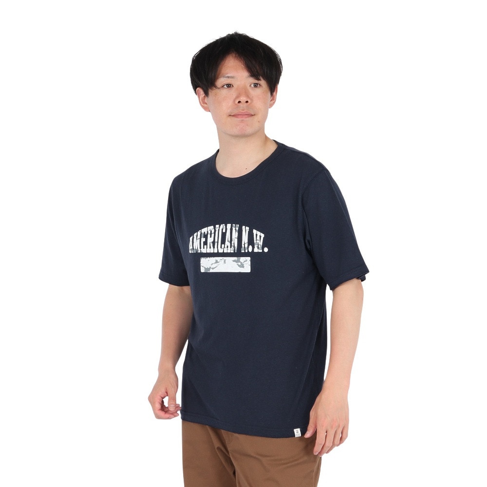 エルケクス（ELKEX）（メンズ）半袖Tシャツ CREW AMERICAN NW EKM5S10028 NVY