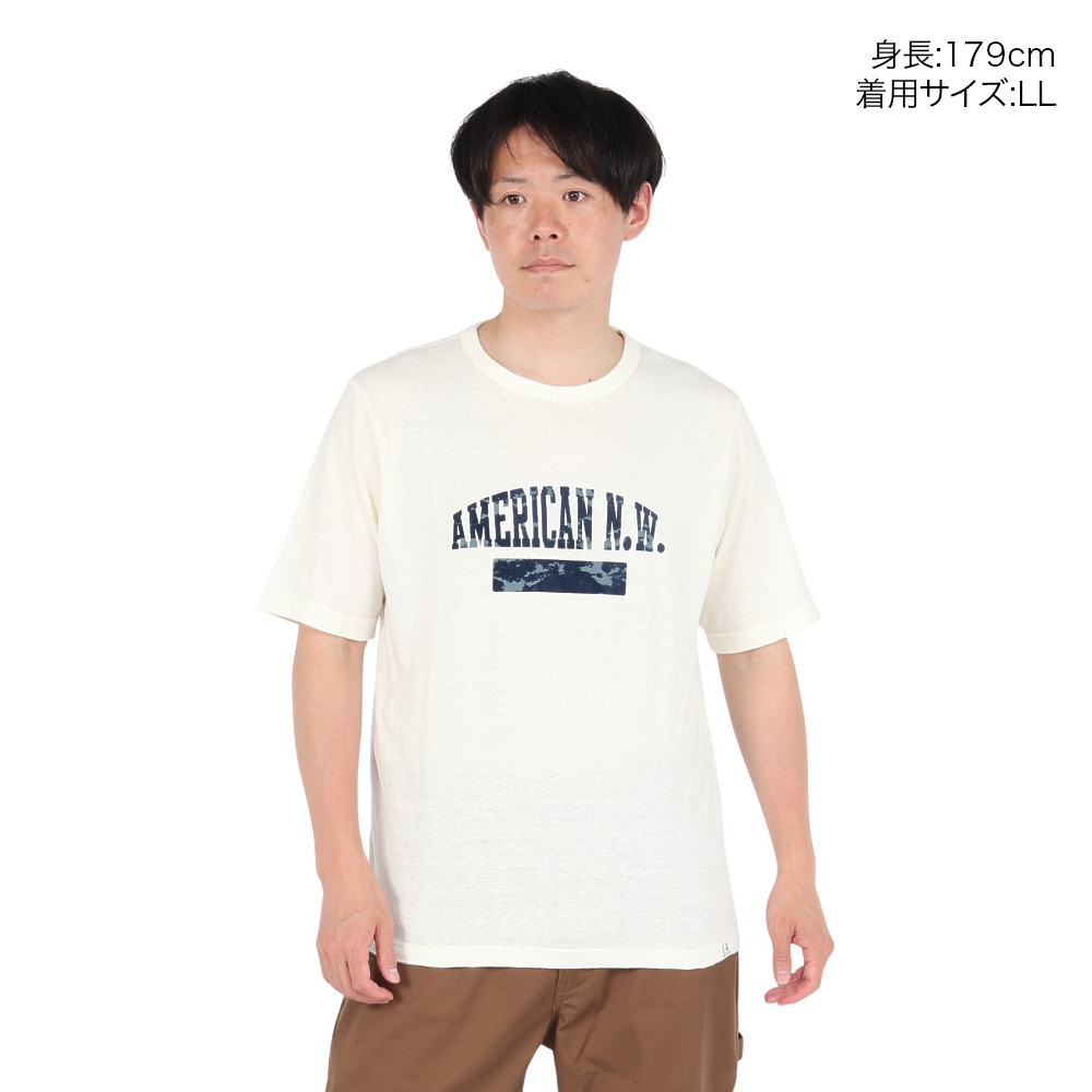 エルケクス（ELKEX）（メンズ）半袖Tシャツ CREW AMERICAN NW EKM5S10028 OWHT
