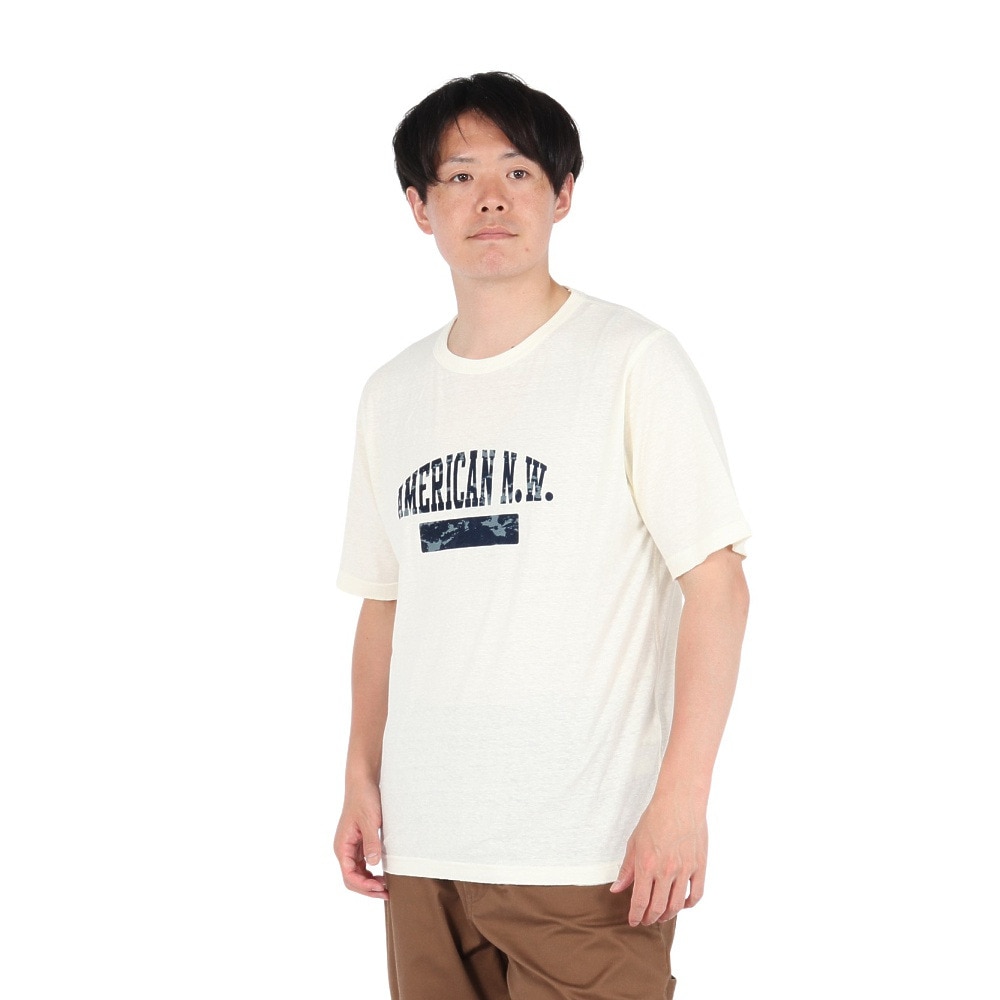 エルケクス（ELKEX）（メンズ）半袖Tシャツ CREW AMERICAN NW EKM5S10028 OWHT